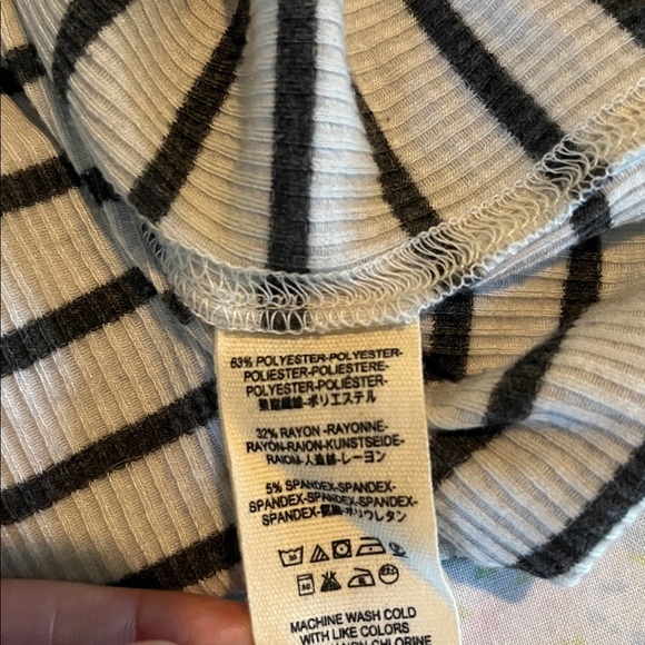 Free People | We The Free Good Find Stripe Tee Size Large Ruffle Cuff Nautical - Picture 8 of 8